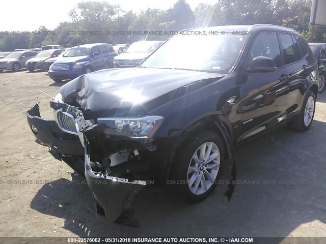 5UXWZ7C31H0V94655 - 2017 BMW X3 SDRIVE28I BLACK photo 2