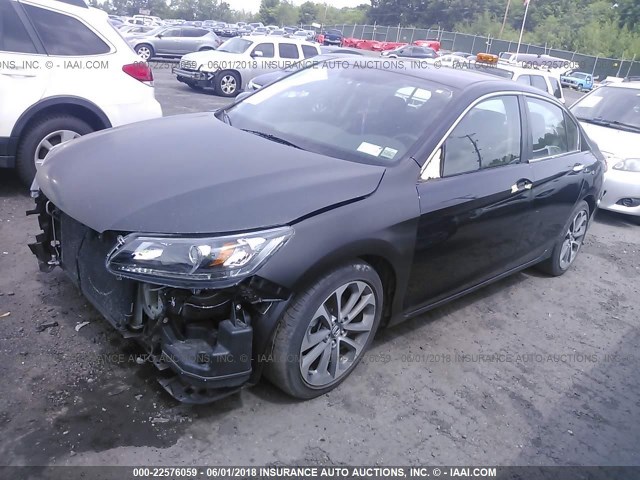 1HGCR2F57FA074313 - 2015 HONDA ACCORD SPORT BLACK photo 2