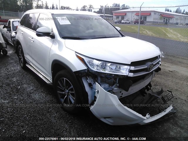 5TDJZRFH9JS528680 - 2018 TOYOTA HIGHLANDER SE/XLE WHITE photo 1