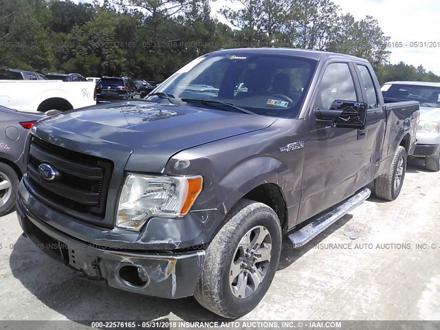 1FTFX1EF3EFC43900 - 2014 FORD F150 SUPER CAB GRAY photo 2