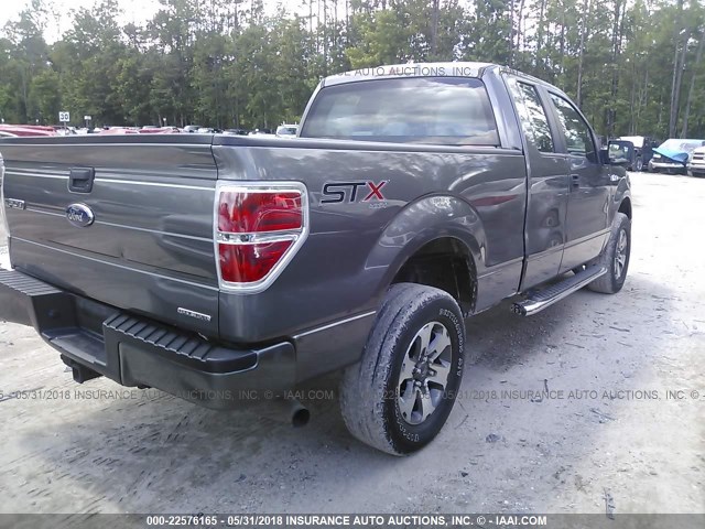 1FTFX1EF3EFC43900 - 2014 FORD F150 SUPER CAB GRAY photo 4