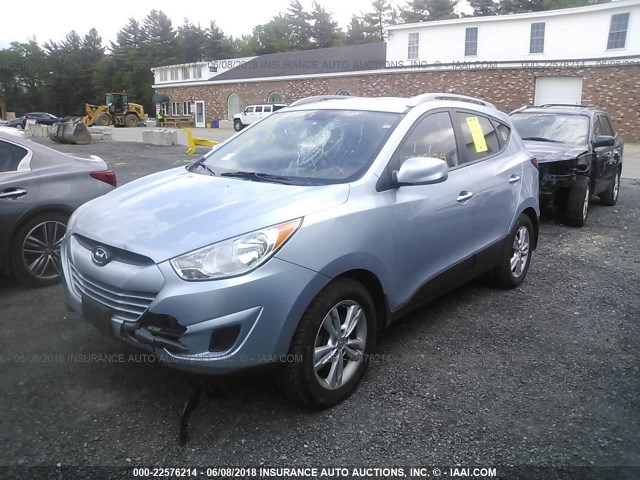 KM8JUCAC4BU272044 - 2011 HYUNDAI TUCSON GLS/LIMITED Light Blue photo 2