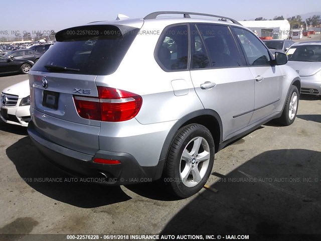 5UXFE43508L005640 - 2008 BMW X5 3.0I SILVER photo 4