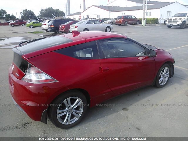 JHMZF1C46BS010841 - 2011 HONDA CR-Z RED photo 4