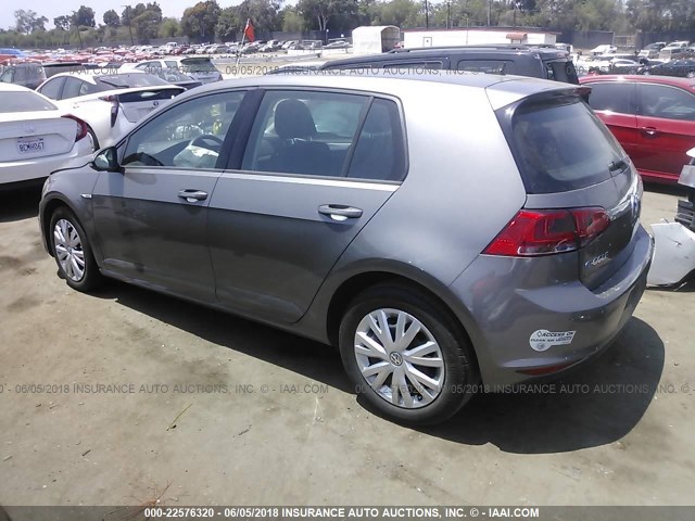 WVWKP7AUXFW906001 - 2015 VOLKSWAGEN E-GOLF LIMITED GRAY photo 3