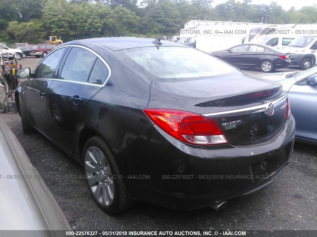 2G4G15GV7B9189017 - 2011 BUICK REGAL CXL BLACK photo 3