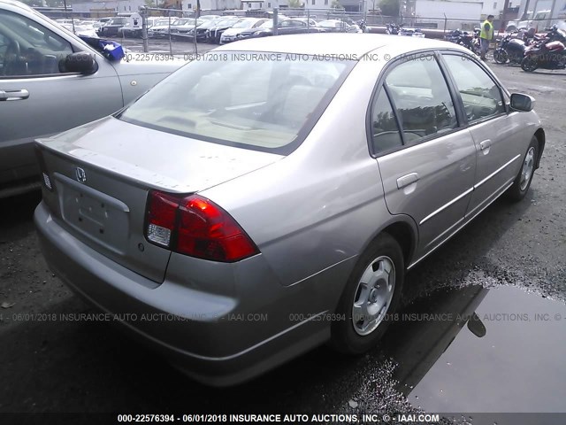 JHMES95685S020427 - 2005 HONDA CIVIC HYBRID BEIGE photo 4