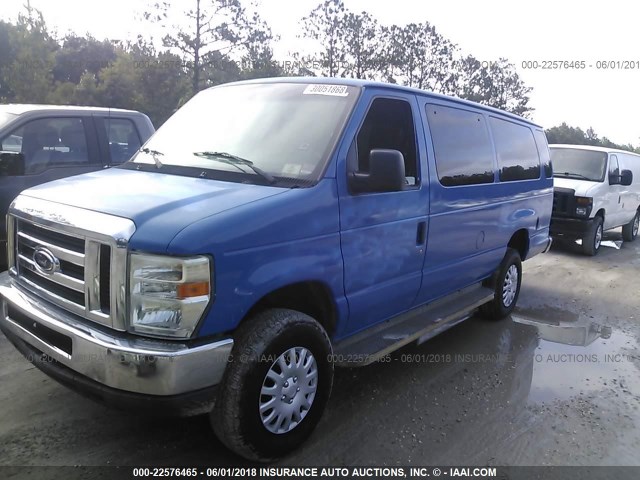 1FBSS3BL1ADA81665 - 2010 FORD ECONOLINE E350 SUPER DUTY WAGON BLUE photo 2