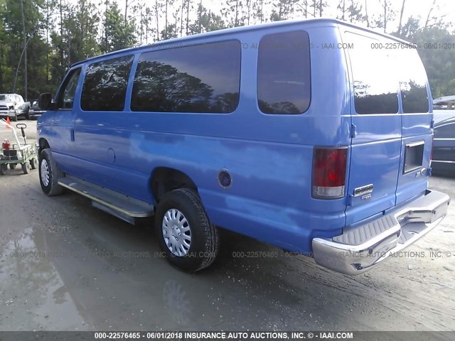 1FBSS3BL1ADA81665 - 2010 FORD ECONOLINE E350 SUPER DUTY WAGON BLUE photo 3