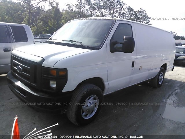 1FTNS24L89DA13763 - 2009 FORD ECONOLINE E250 VAN WHITE photo 2