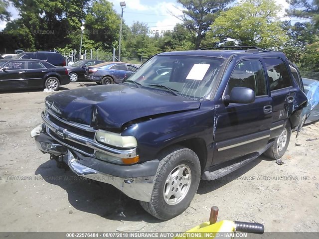 1GNEK13Z65R214808 - 2005 CHEVROLET TAHOE K1500 BLUE photo 2