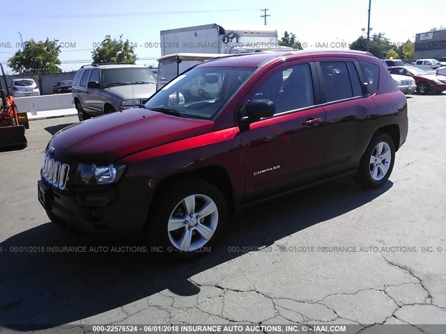 1C4NJDBB3GD614312 - 2016 JEEP COMPASS SPORT RED photo 2