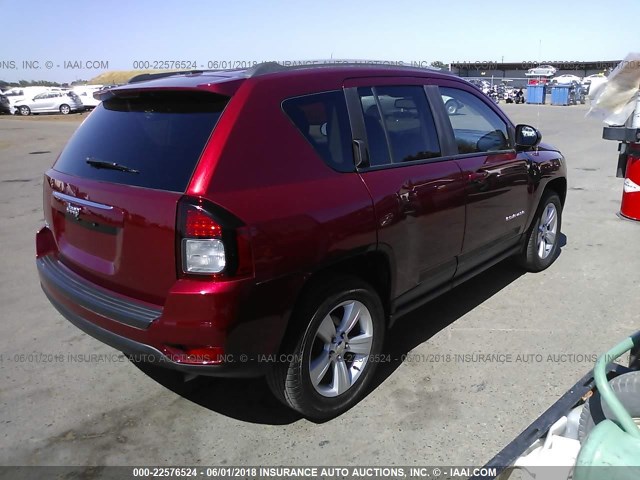 1C4NJDBB3GD614312 - 2016 JEEP COMPASS SPORT RED photo 4