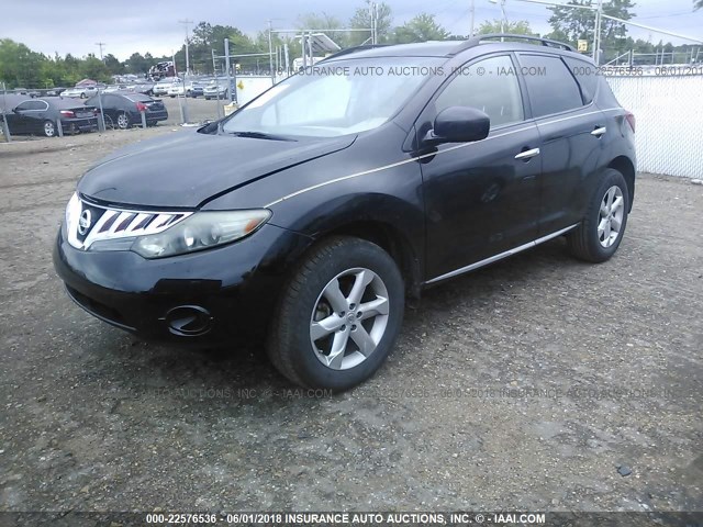 JN8AZ18UX9W001145 - 2009 NISSAN MURANO S/SL BLACK photo 2