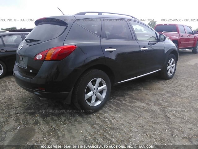 JN8AZ18UX9W001145 - 2009 NISSAN MURANO S/SL BLACK photo 4