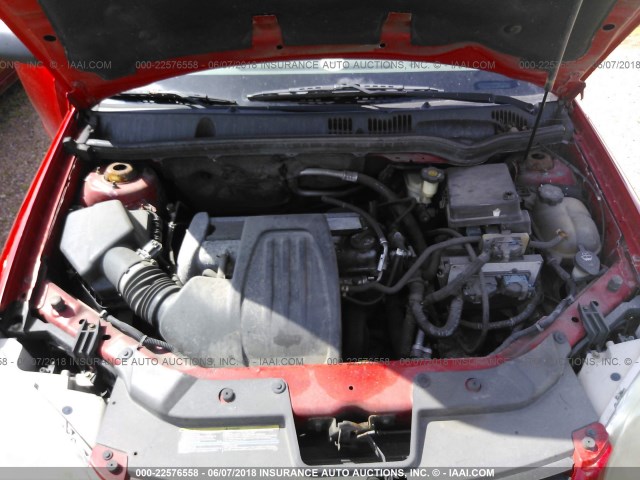 1G1AK55F567805350 - 2006 CHEVROLET COBALT LS RED photo 10