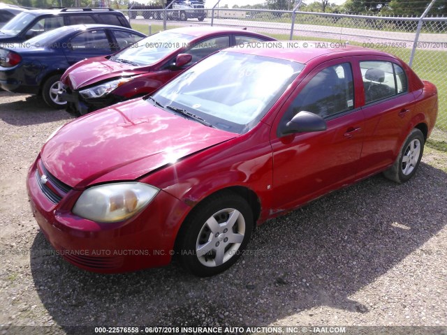 1G1AK55F567805350 - 2006 CHEVROLET COBALT LS RED photo 2