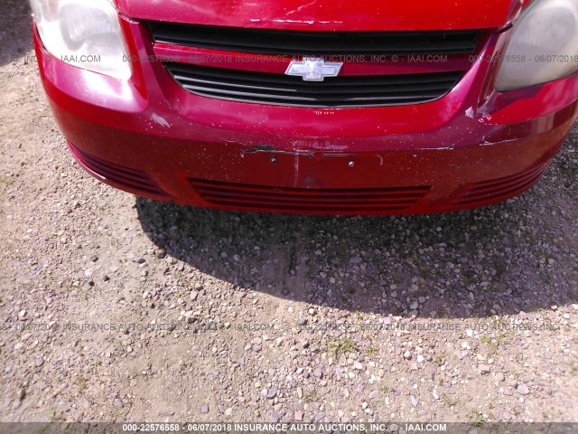 1G1AK55F567805350 - 2006 CHEVROLET COBALT LS RED photo 6