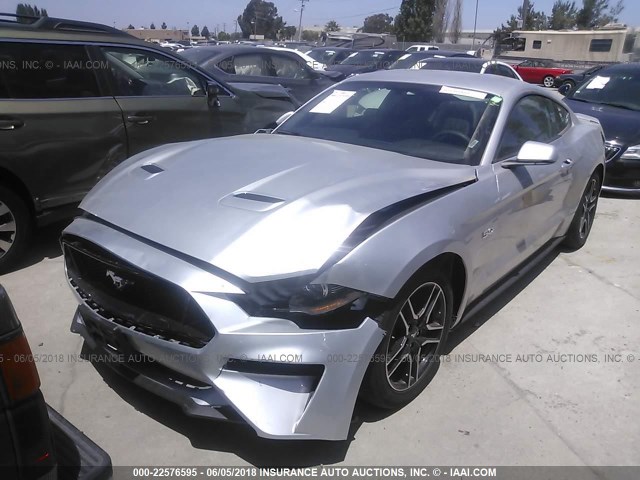1FA6P8CF4J5136324 - 2018 FORD MUSTANG GT SILVER photo 2