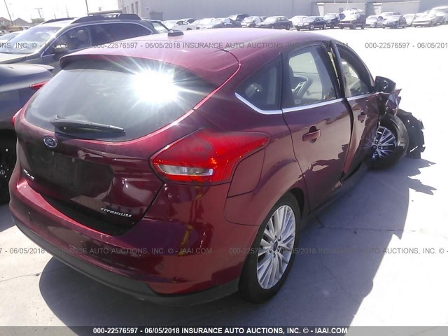 1FADP3N21HL279760 - 2017 FORD FOCUS TITANIUM RED photo 4