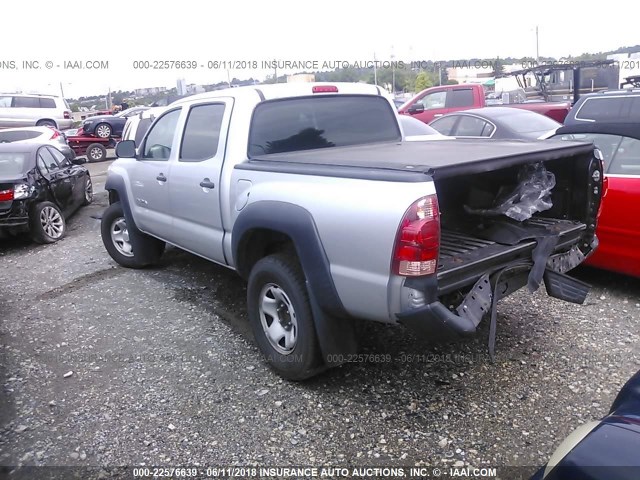 5TEJU62N98Z529561 - 2008 TOYOTA TACOMA DOUBLE CAB PRERUNNER SILVER photo 3