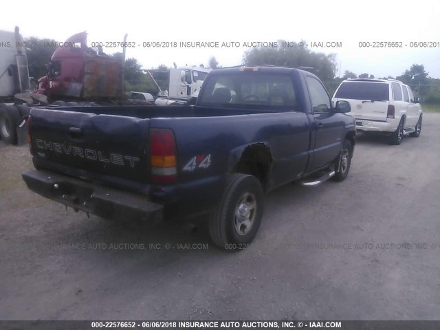 1GCEK14T2YE256200 - 2000 CHEVROLET SILVERADO K1500 BLUE photo 4