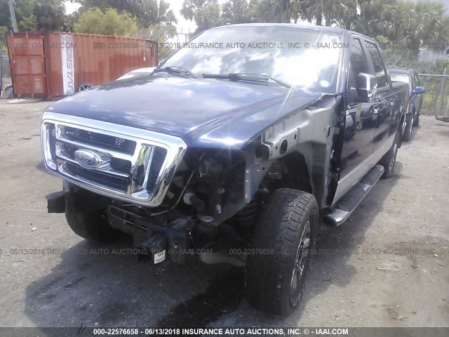 1FTPW14V88FA77278 - 2008 FORD F150 SUPERCREW BLUE photo 2