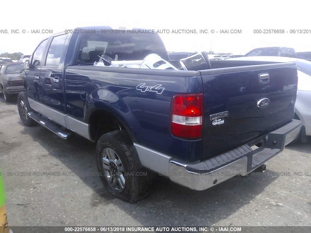 1FTPW14V88FA77278 - 2008 FORD F150 SUPERCREW BLUE photo 3