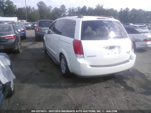 5N1BV28U74N340411 - 2004 NISSAN QUEST S/SE/SL WHITE photo 3