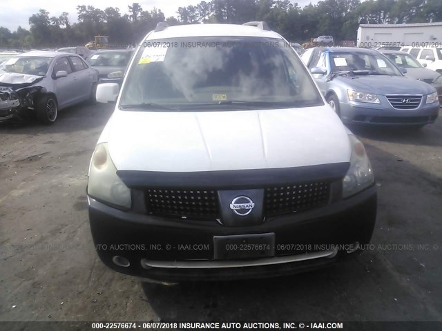 5N1BV28U74N340411 - 2004 NISSAN QUEST S/SE/SL WHITE photo 6