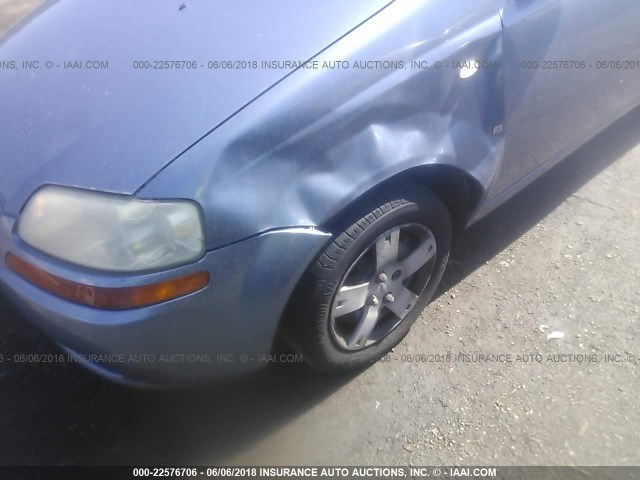 KL1TD66607B757910 - 2007 CHEVROLET AVEO LS BLUE photo 6