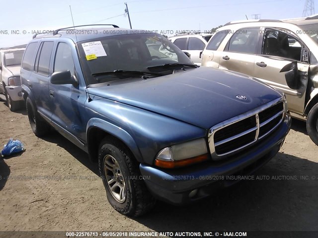 1D4HR48Z83F600840 - 2003 DODGE DURANGO SLT BLUE photo 1