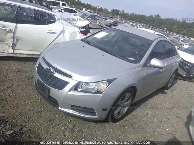 1G1PG5SC9C7308528 - 2012 CHEVROLET CRUZE LT SILVER photo 2