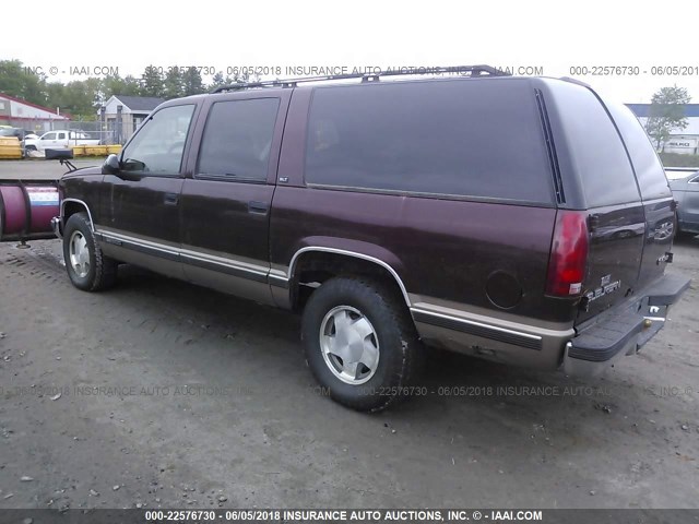 1GKFK16K7SJ716575 - 1995 GMC SUBURBAN K1500 MAROON photo 3