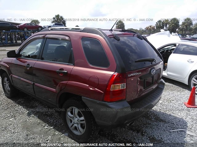 KNDJF723757109038 - 2005 KIA NEW SPORTAGE  RED photo 3