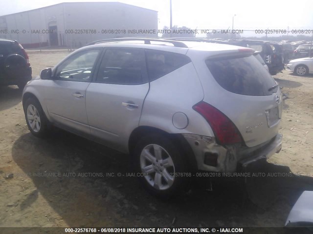 JN8AZ08T07W529629 - 2007 NISSAN MURANO SL/SE/S SILVER photo 3