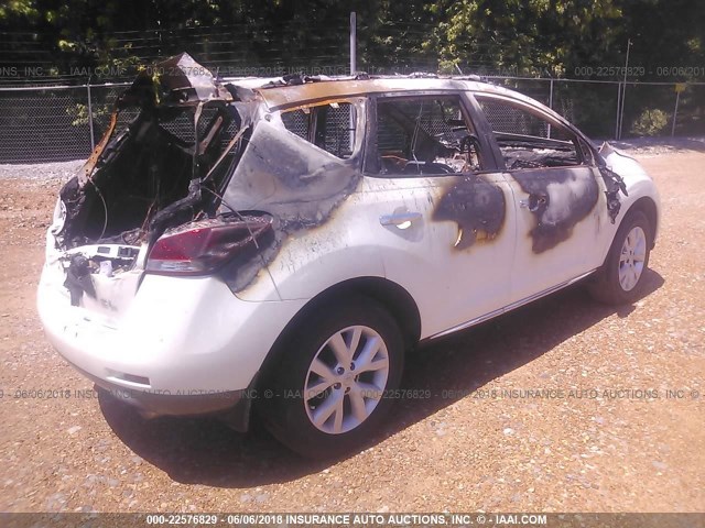 JN8AZ1MU1BW064596 - 2011 NISSAN MURANO S/SL/LE WHITE photo 4