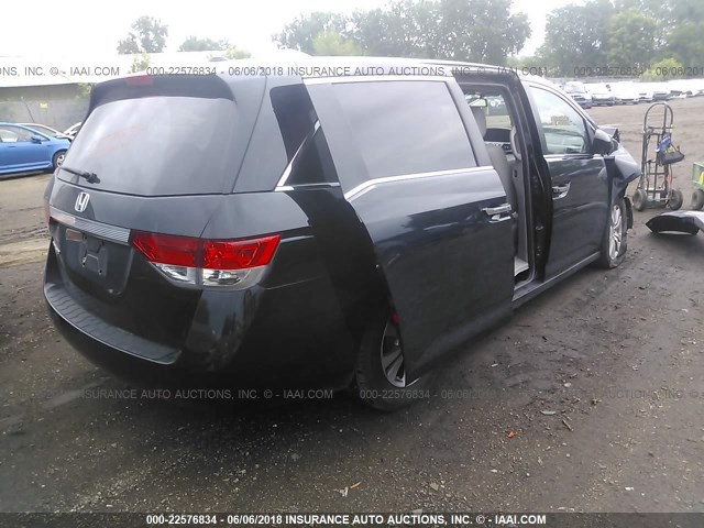 5FNRL5H69FB011349 - 2015 HONDA ODYSSEY EXL BLACK photo 4