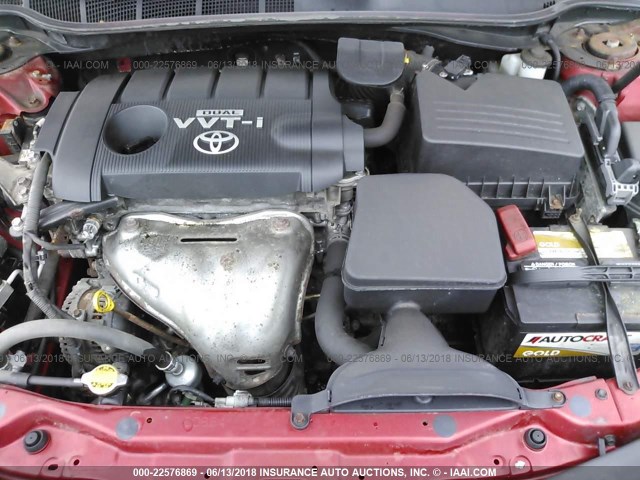4T4BF3EK7AR062851 - 2010 TOYOTA CAMRY SE/LE/XLE RED photo 10