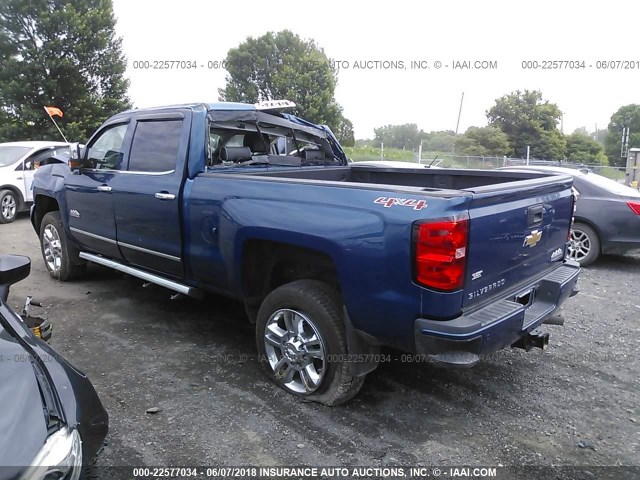 1GC1KXEY3HF138517 - 2017 CHEVROLET SILVERADO K2500 HIGH COUNTRY BLUE photo 3