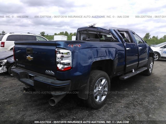 1GC1KXEY3HF138517 - 2017 CHEVROLET SILVERADO K2500 HIGH COUNTRY BLUE photo 4