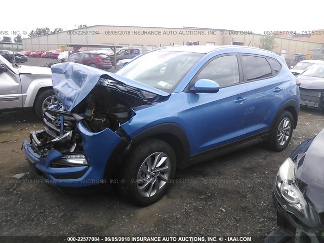 KM8J3CA47GU229515 - 2016 HYUNDAI TUCSON LIMITED/SPORT AND ECO/SE BLUE photo 2