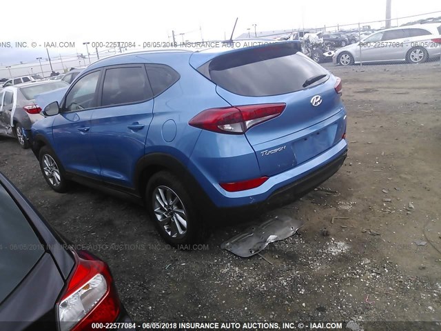 KM8J3CA47GU229515 - 2016 HYUNDAI TUCSON LIMITED/SPORT AND ECO/SE BLUE photo 3