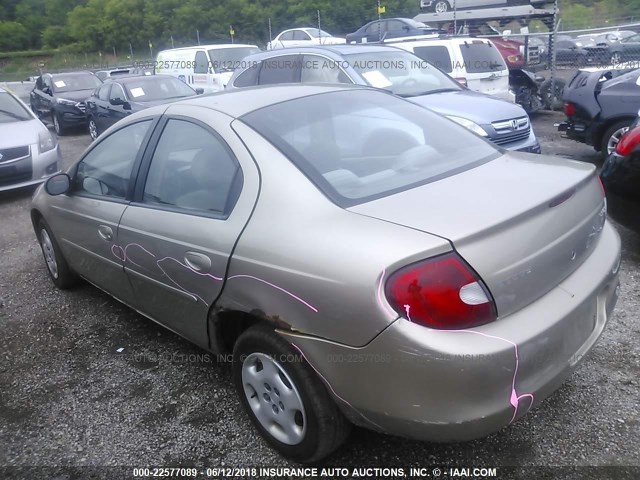 1B3ES26C62D511853 - 2002 DODGE NEON GOLD photo 3