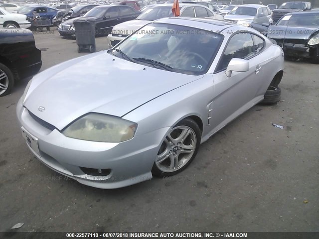 KMHHM65D86U188253 - 2006 HYUNDAI TIBURON GS SILVER photo 2