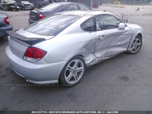 KMHHM65D86U188253 - 2006 HYUNDAI TIBURON GS SILVER photo 4