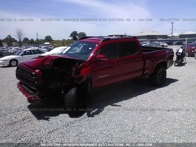 3TMBZ5DN4GM005033 - 2016 TOYOTA TACOMA DOUBLE CAB/SR5/TRD SPORT BURGUNDY photo 2