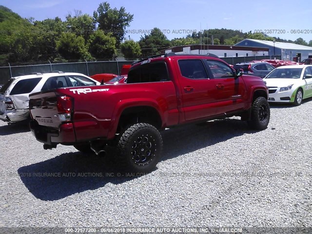 3TMBZ5DN4GM005033 - 2016 TOYOTA TACOMA DOUBLE CAB/SR5/TRD SPORT BURGUNDY photo 4