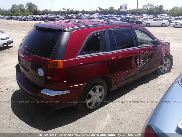 2C8GF68455R535490 - 2005 CHRYSLER PACIFICA TOURING RED photo 4