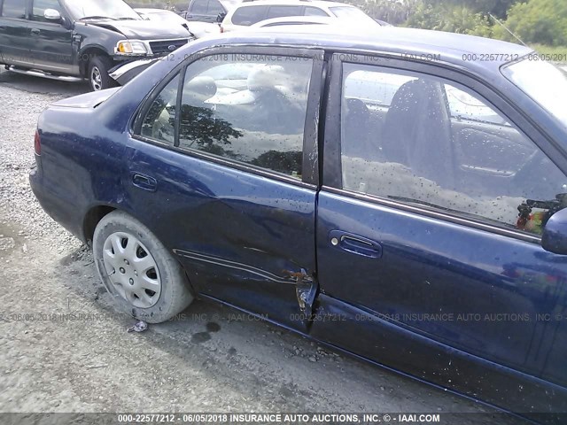 2T1BR18EXWC072262 - 1998 TOYOTA COROLLA VE/CE/LE BLUE photo 6